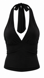 Top halter con scollo V profondo