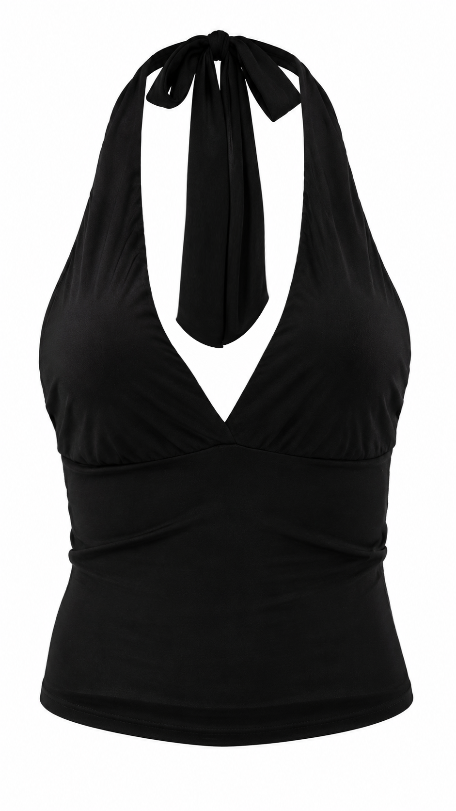 Top halter con scollo V profondo