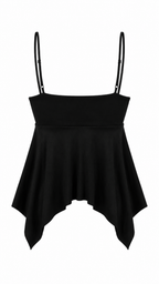 Top con coppe triangolari e strass dorati