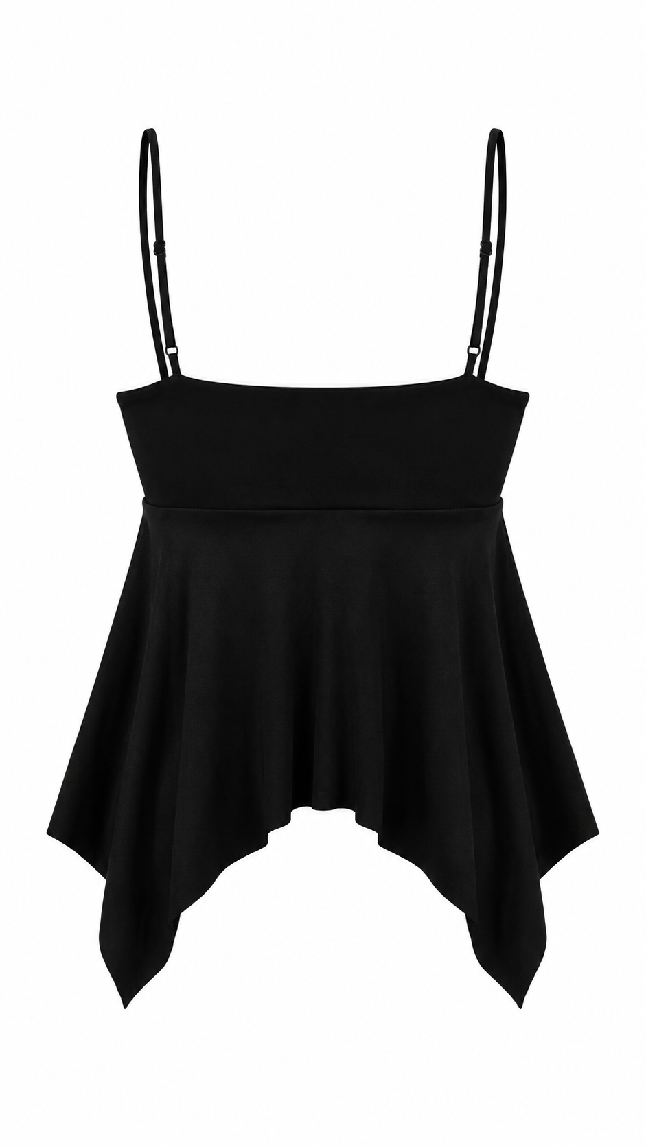 Top con coppe triangolari e strass dorati