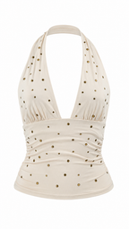 Top halter con borchie