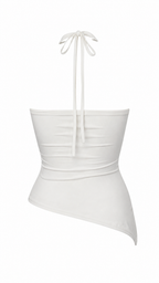Top asimmetrico con borchie