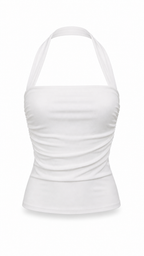 Crop top con retro collo