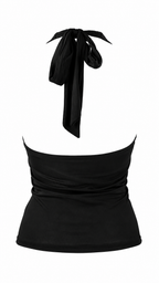 Top halter con scollo V profondo
