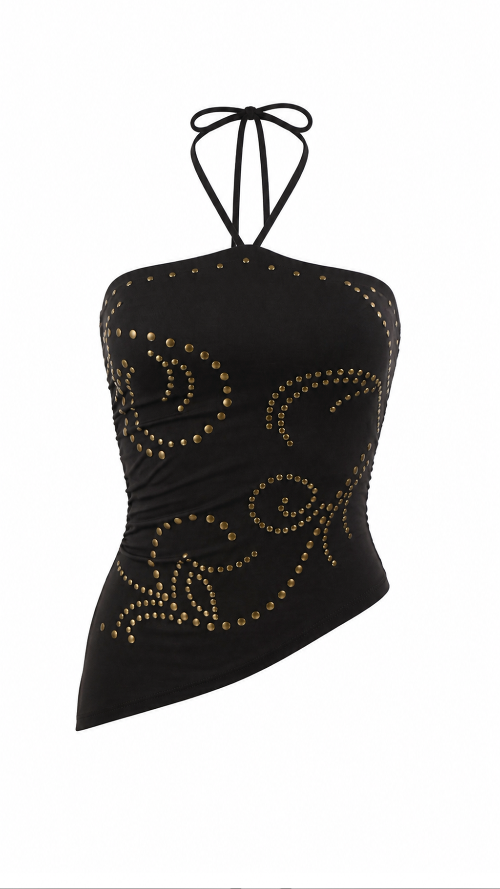 Top asimmetrico con borchie