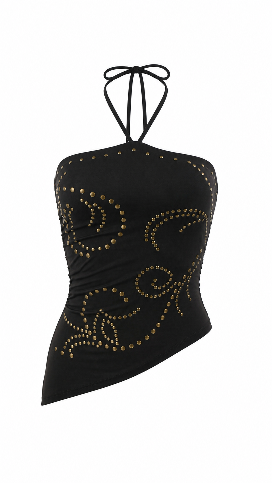 Top asimmetrico con borchie