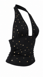 Top halter con borchie