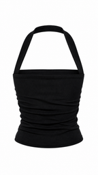 Crop top con retro collo