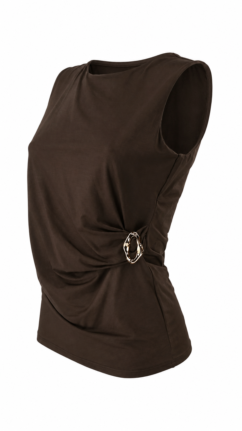 Top senza maniche con anello d'oro