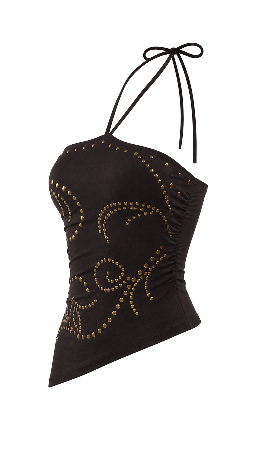 Top asimmetrico con borchie