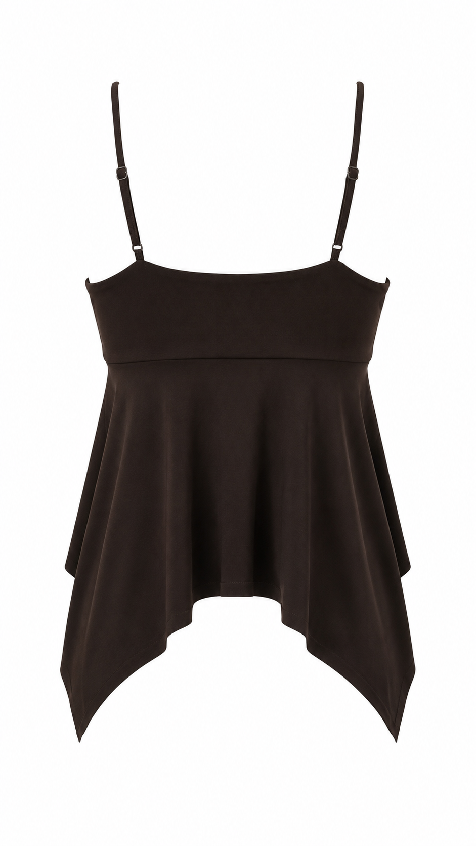 Top con coppe triangolari e strass dorati