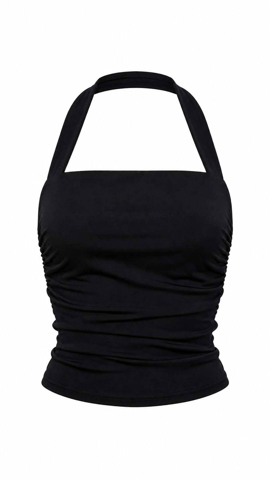 Crop top con retro collo