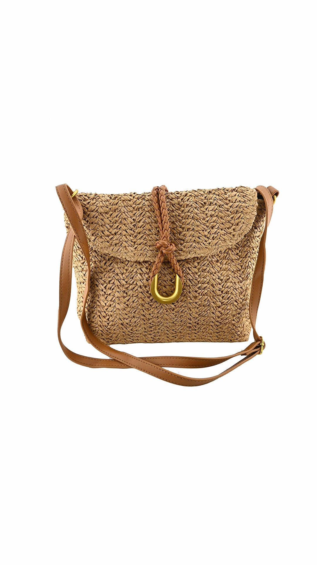 Borsa ricamata con patta e tracolla