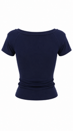 T-shirt con scollo a barca
