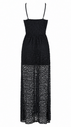 Tuta in pizzo floreale con scollo a V