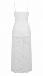 Tuta in pizzo floreale con scollo a V