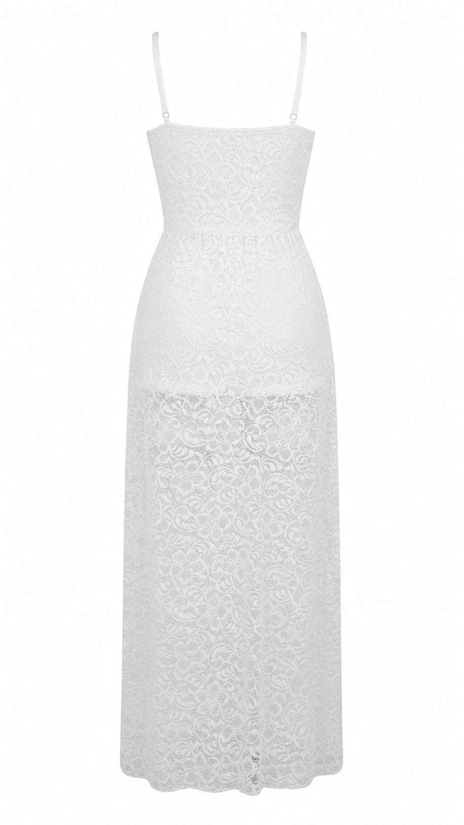 Tuta in pizzo floreale con scollo a V