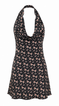 Strapless short dress with tiered skirt