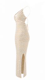 Abito lungo effetto crochet