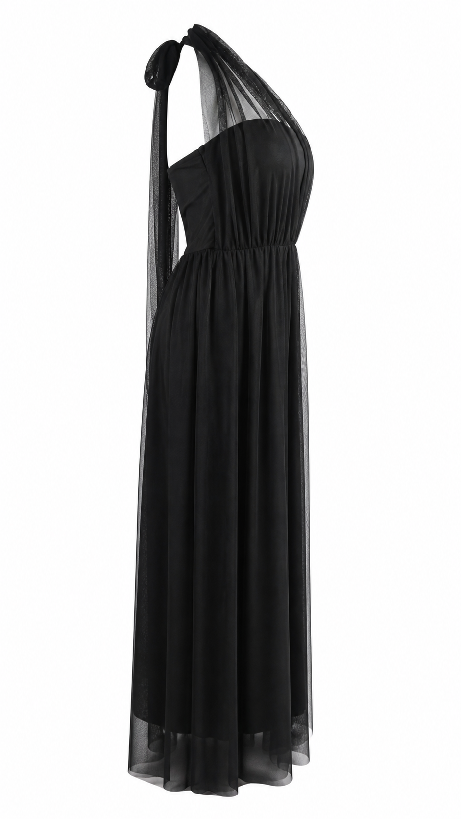 Abito lungo effetto tulle con scollo halter