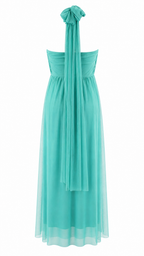 Abito lungo effetto tulle con scollo halter