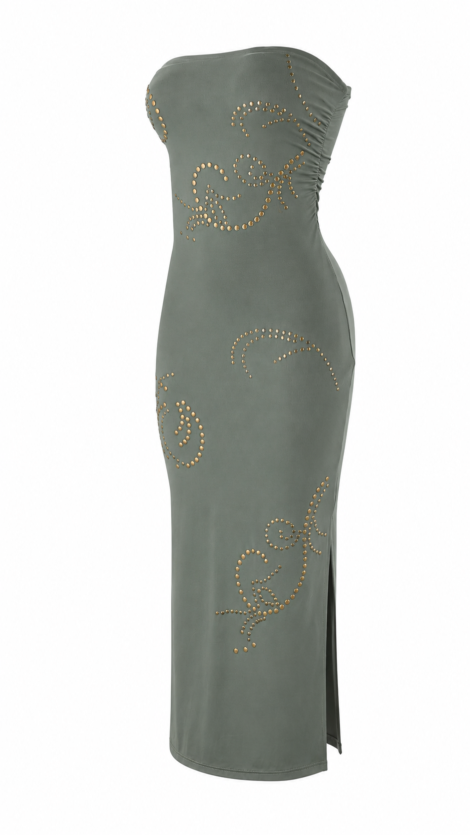 Strapless short dress with tiered skirt