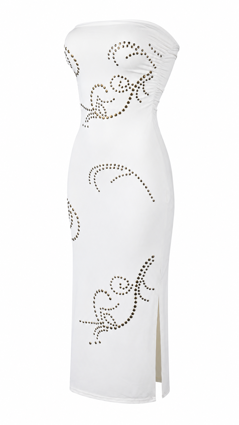 Strapless short dress with tiered skirt
