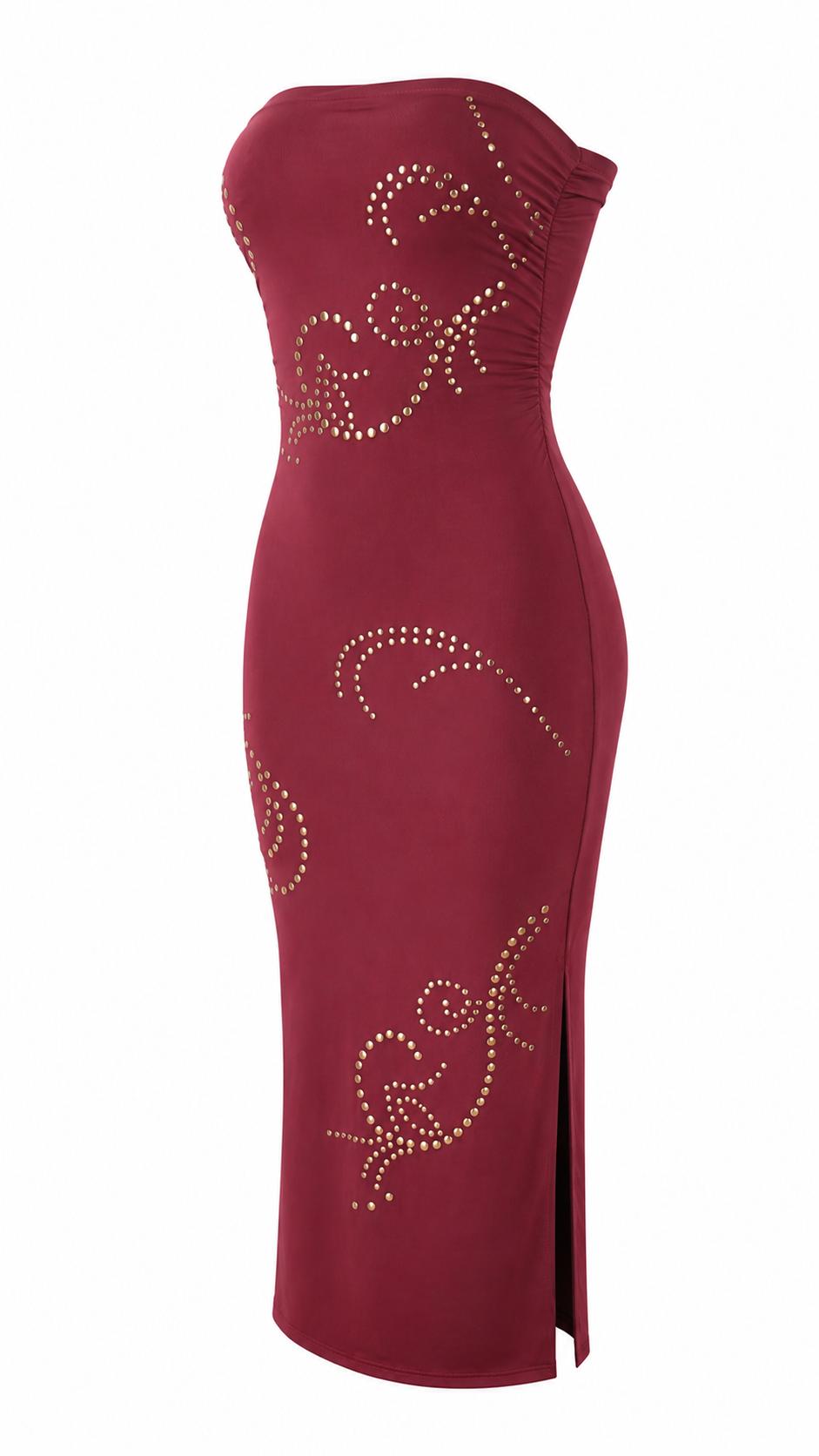 Strapless short dress with tiered skirt